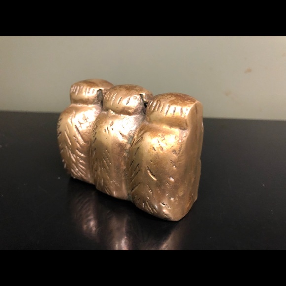 Vintage Three Wise Monkeys Small Brass Statue - Picture 2 of 15